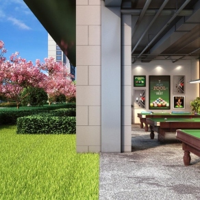 现代架空层台球室3D模型下载